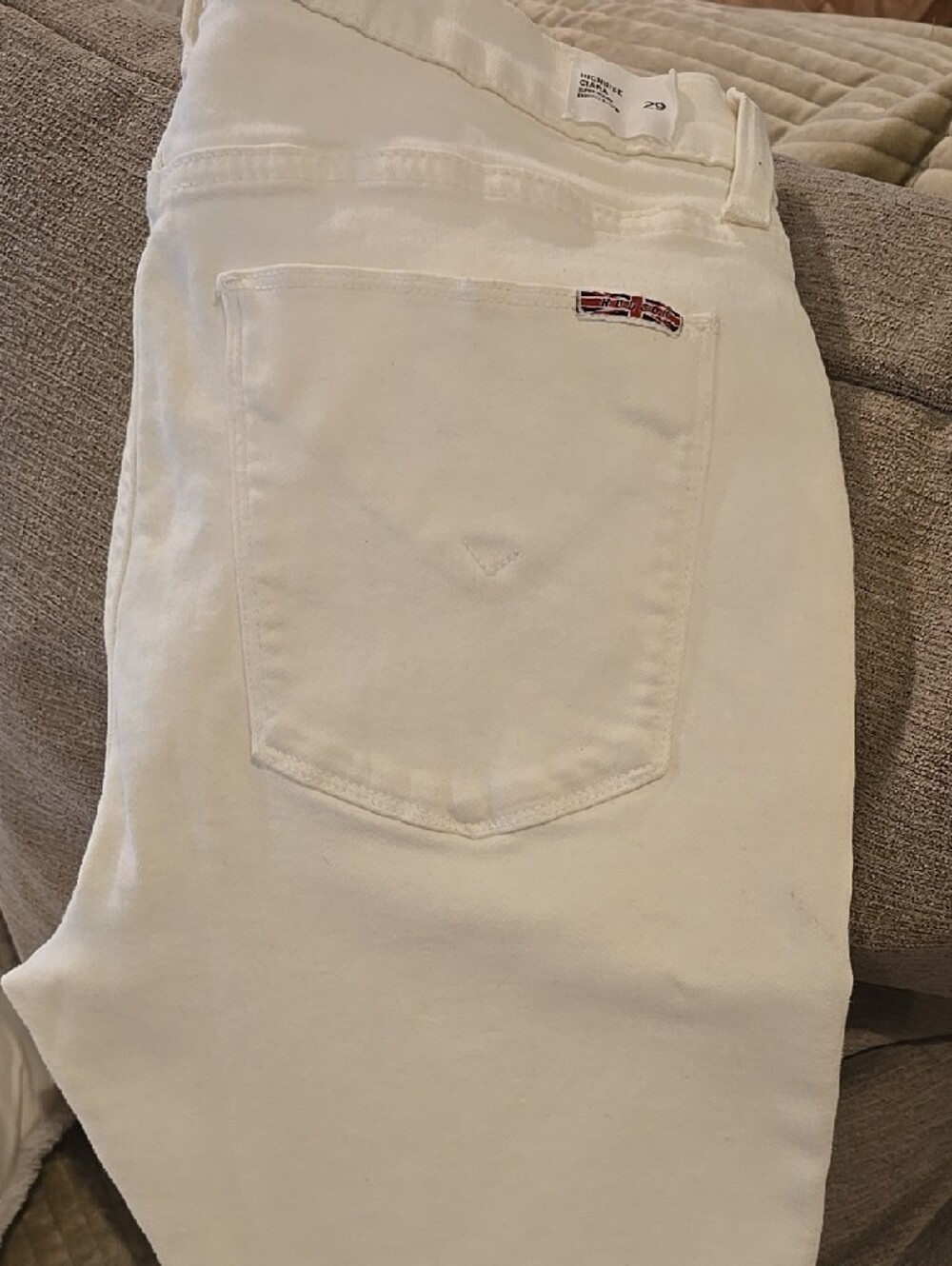 Hudson Jeans White High Rise Ciara Skinny Jeans